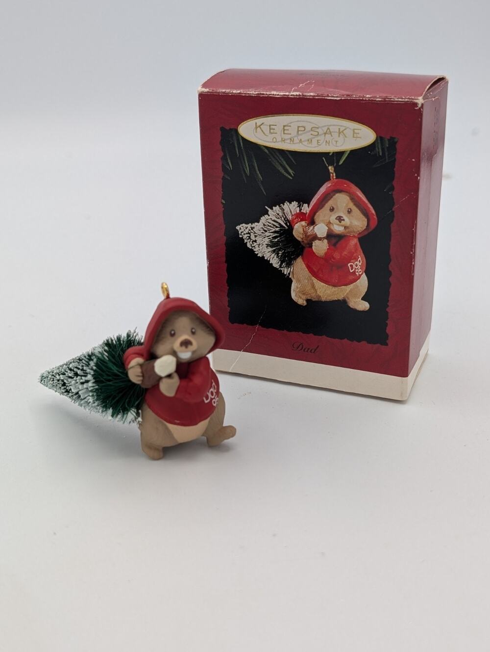 Hallmark Keepsake Ornament 1995 DAD Carrying Christmas Tree VTG MIB